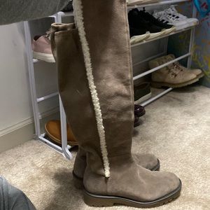 Sole society knee-high Sherpa detail boots